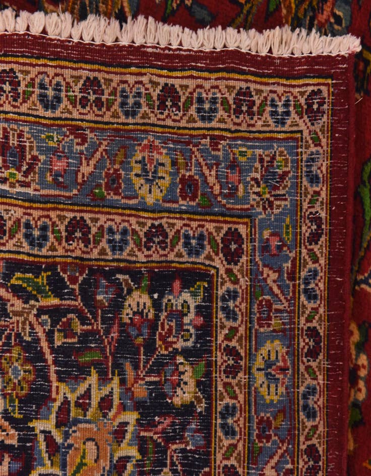 Detail image of  9' 9 x 13' 4  Hand Knotted Kashan Persian Wool Rug