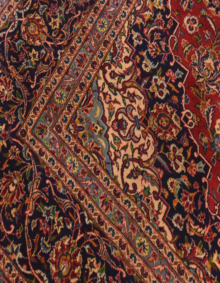 Detail image of  9' 9 x 13' 4  Hand Knotted Kashan Persian Wool Rug
