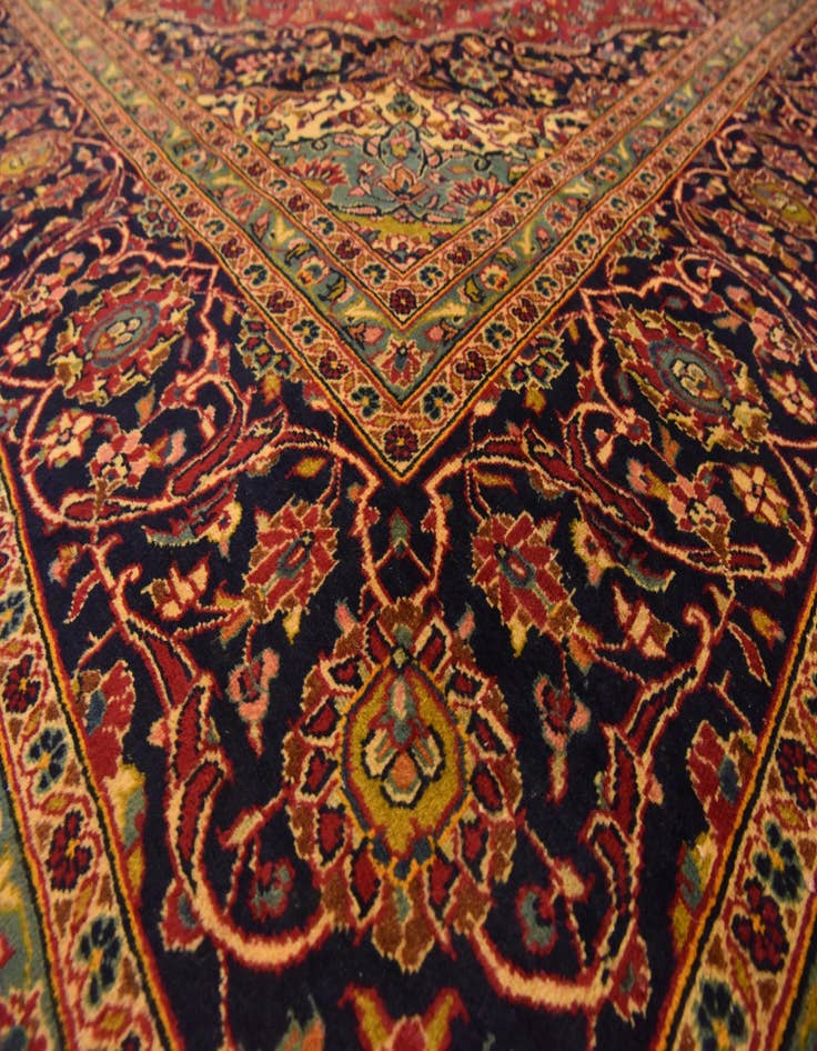 Detail image of  9' 9 x 13' 5  Hand Knotted Kashan Persian Wool Rug