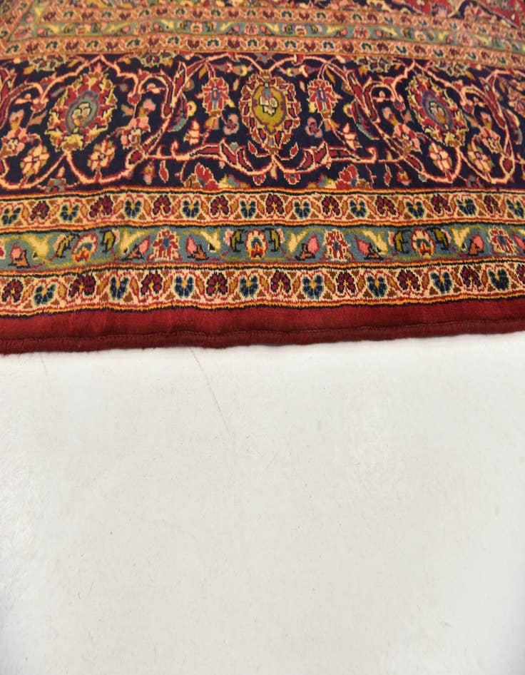 Detail image of  9' 9 x 13' 5  Hand Knotted Kashan Persian Wool Rug