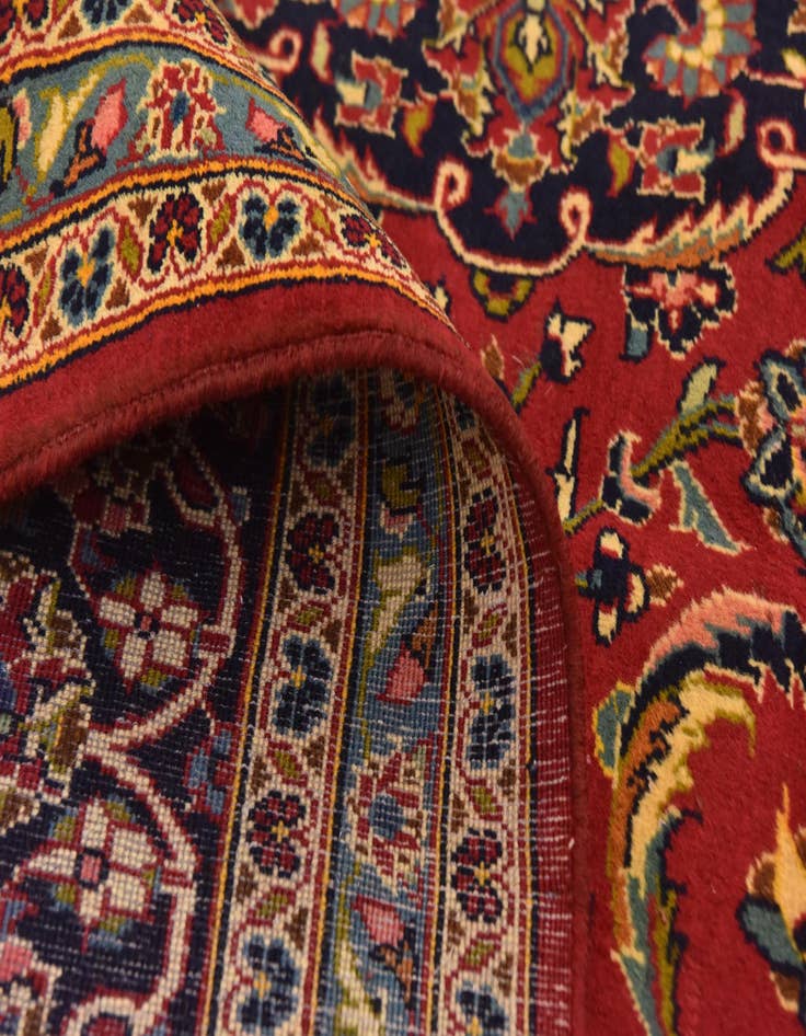 Detail image of  9' 9 x 13' 5  Hand Knotted Kashan Persian Wool Rug