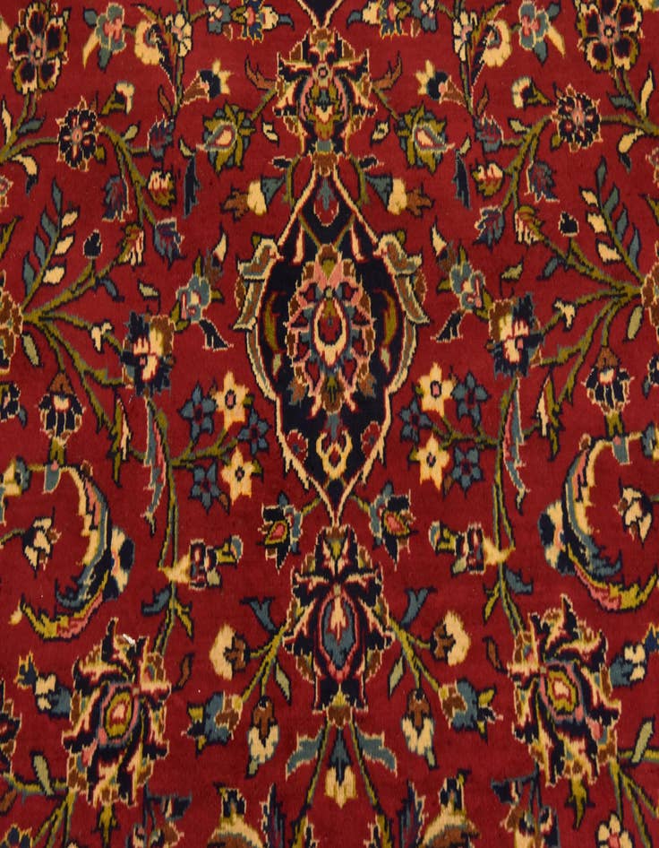 Detail image of  9' 9 x 13' 5  Hand Knotted Kashan Persian Wool Rug