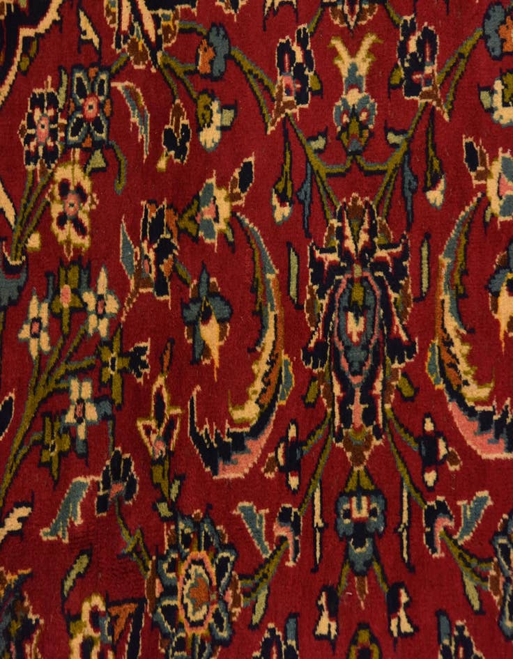 Detail image of  9' 9 x 13' 5  Hand Knotted Kashan Persian Wool Rug