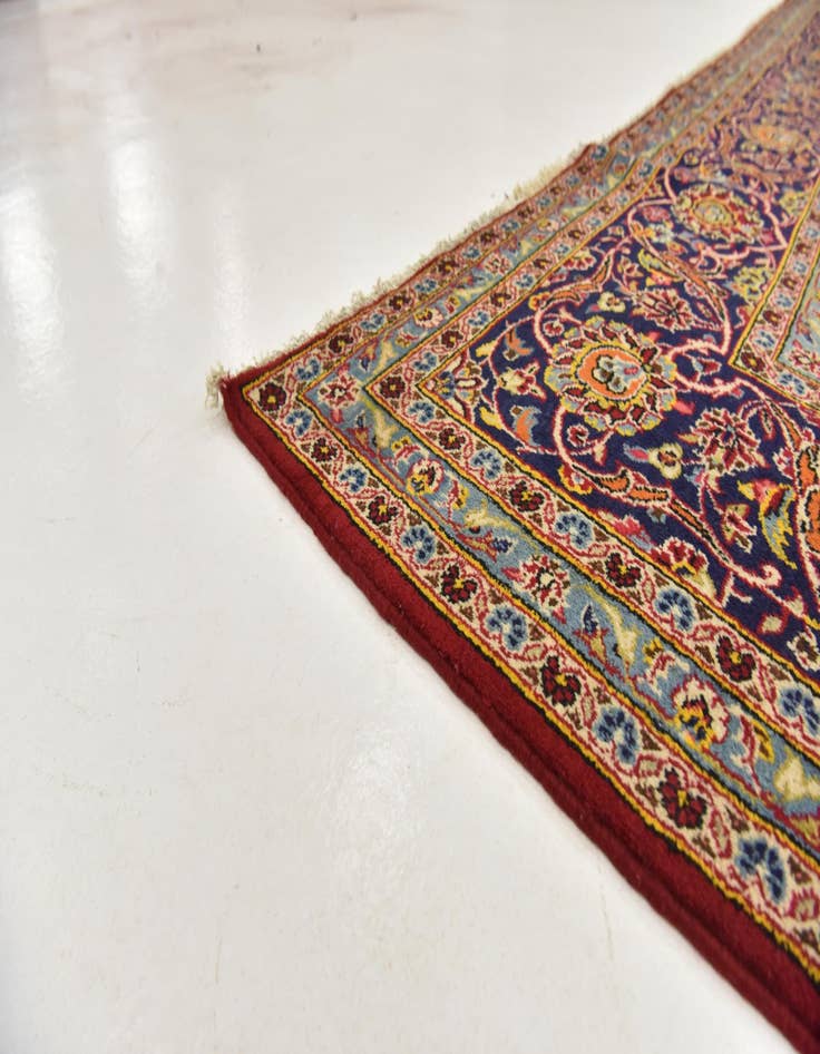 Detail image of  9' 8 x 13' 2  Hand Knotted Kashan Persian Wool Rug