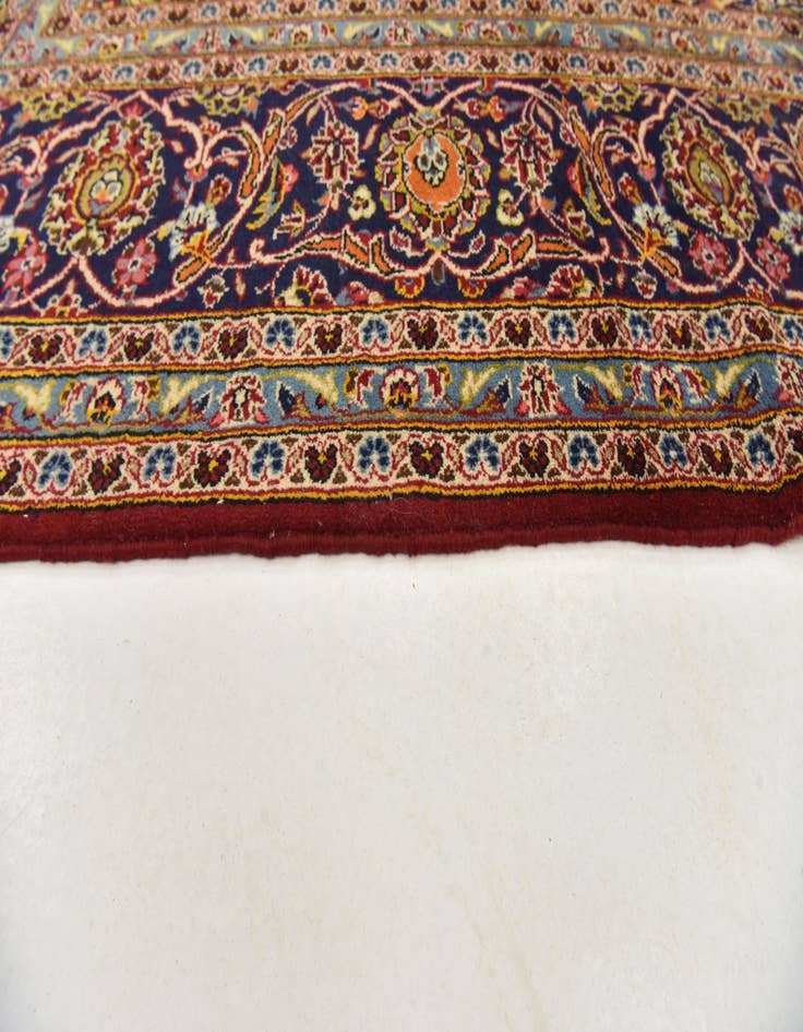 Detail image of  9' 8 x 13' 2  Hand Knotted Kashan Persian Wool Rug