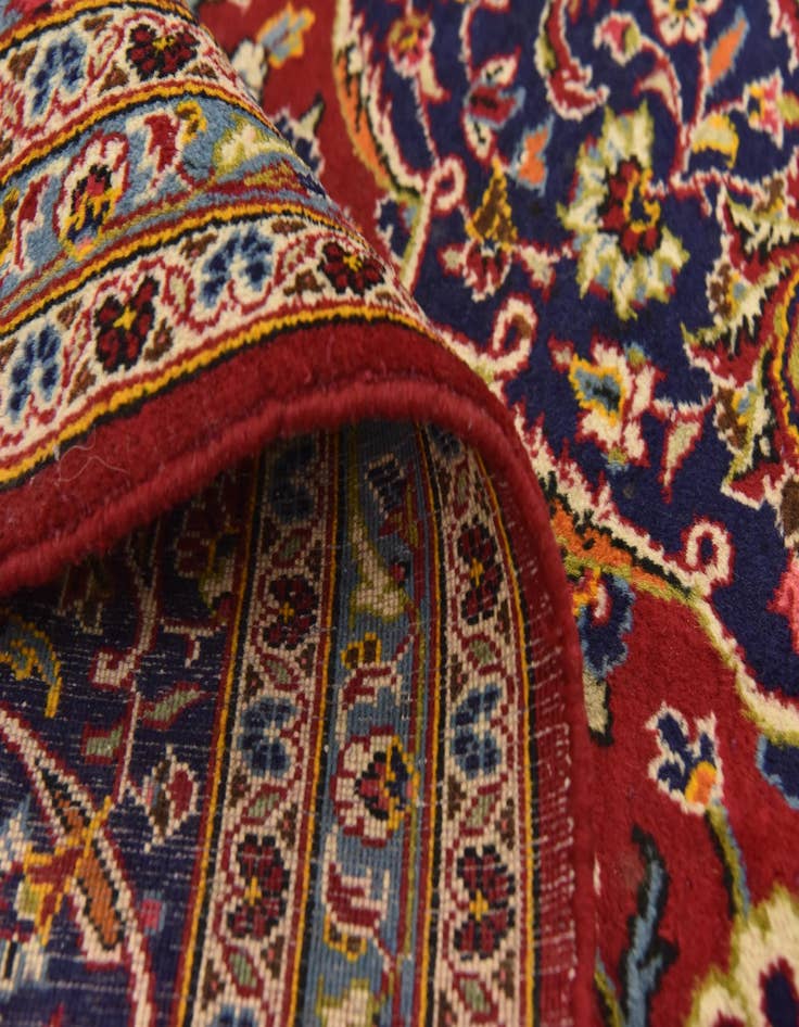 Detail image of  9' 8 x 13' 2  Hand Knotted Kashan Persian Wool Rug