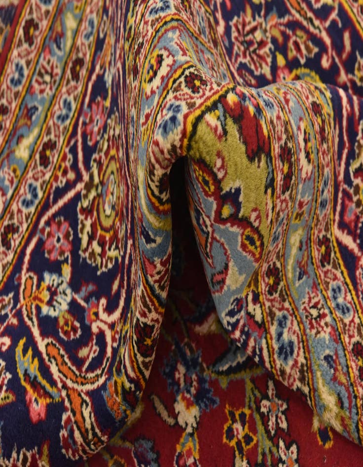 Detail image of  9' 8 x 13' 2  Hand Knotted Kashan Persian Wool Rug