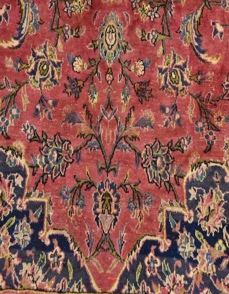 Detail image of  9' 9 x 12' 10  Hand Knotted Kashan Persian Wool Rug