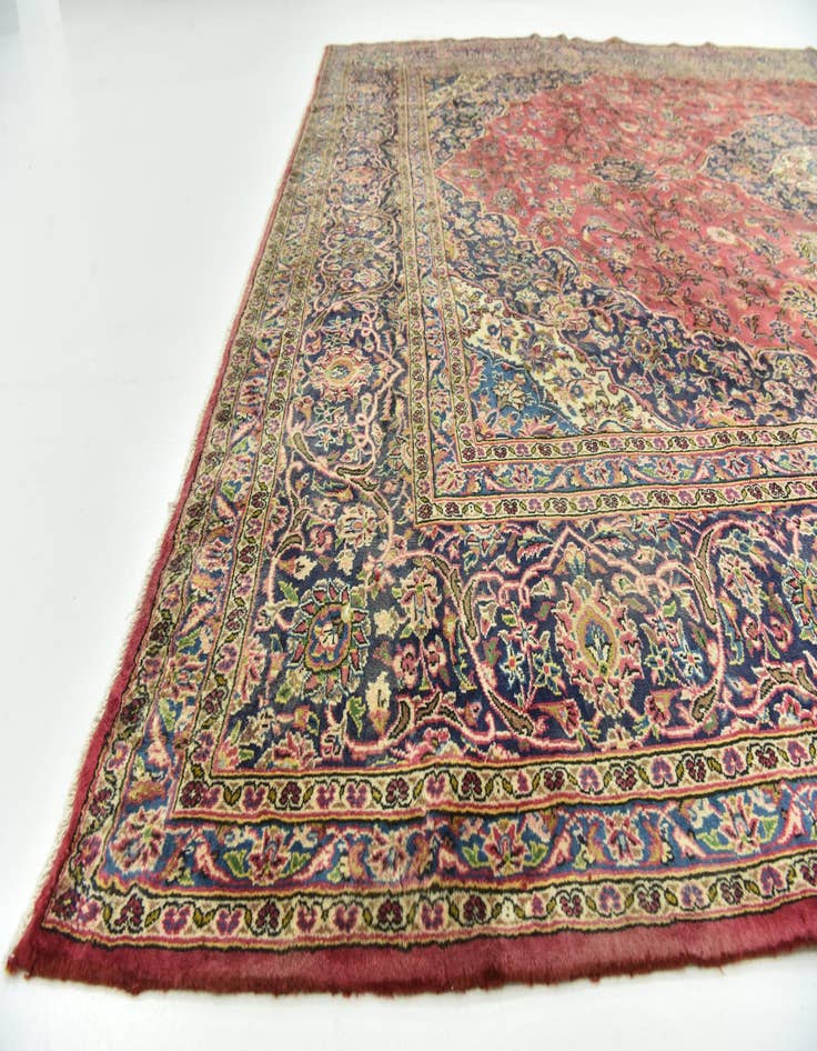 Detail image of  9' 9 x 12' 10  Hand Knotted Kashan Persian Wool Rug