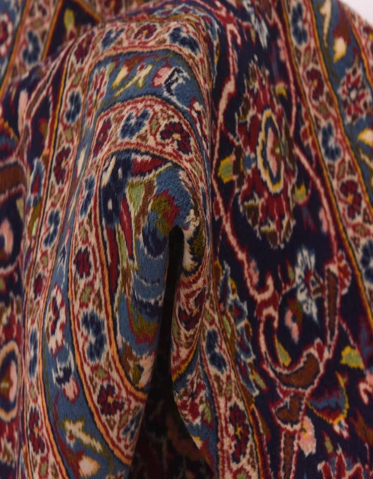 Detail image of  9' 8 x 13' 2  Hand Knotted Kashan Persian Wool Rug
