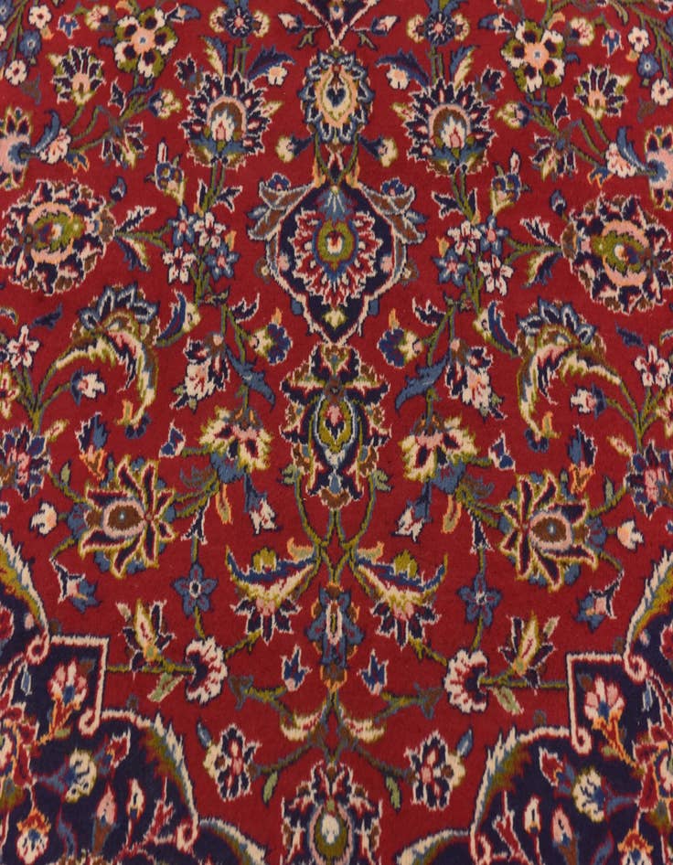 Detail image of  9' 8 x 13' 2  Hand Knotted Kashan Persian Wool Rug