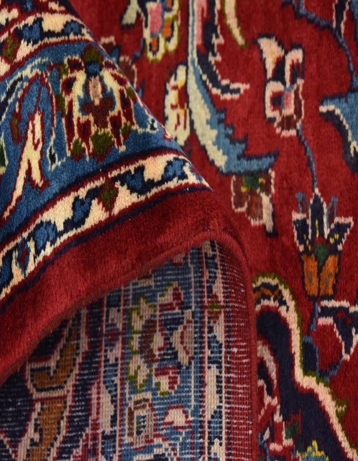 Detail image of  9' 6 x 12' 9  Hand Knotted Kashan Persian Wool Rug