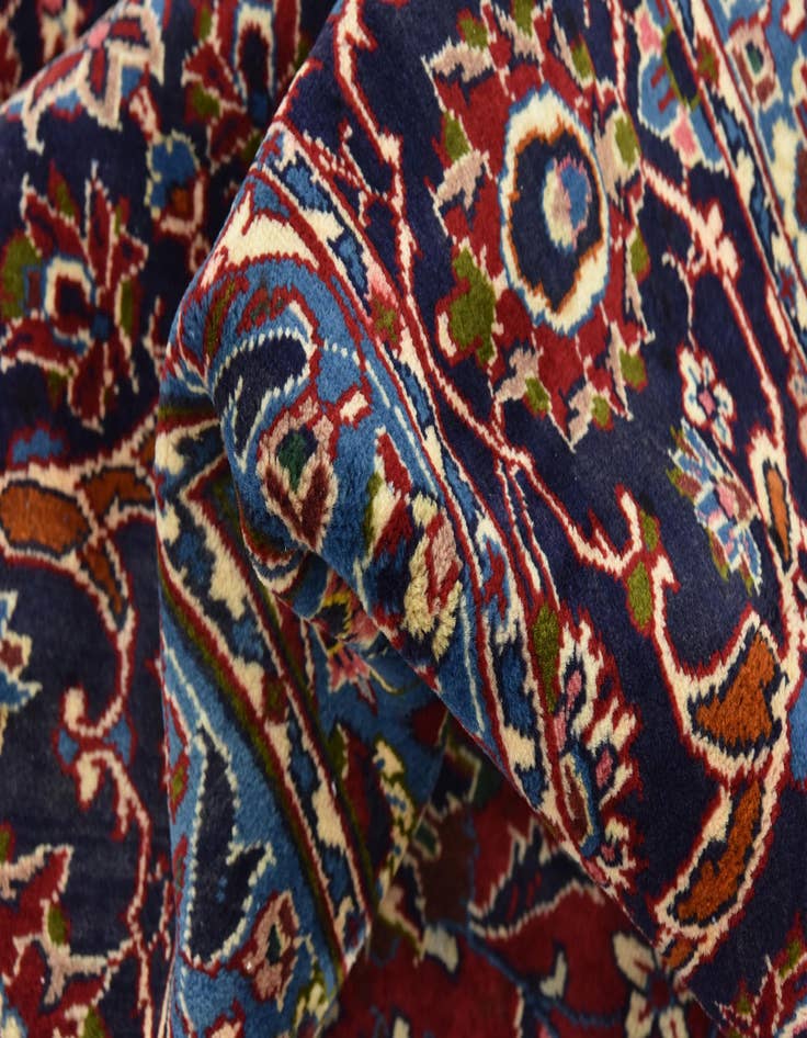 Detail image of  9' 6 x 12' 9  Hand Knotted Kashan Persian Wool Rug