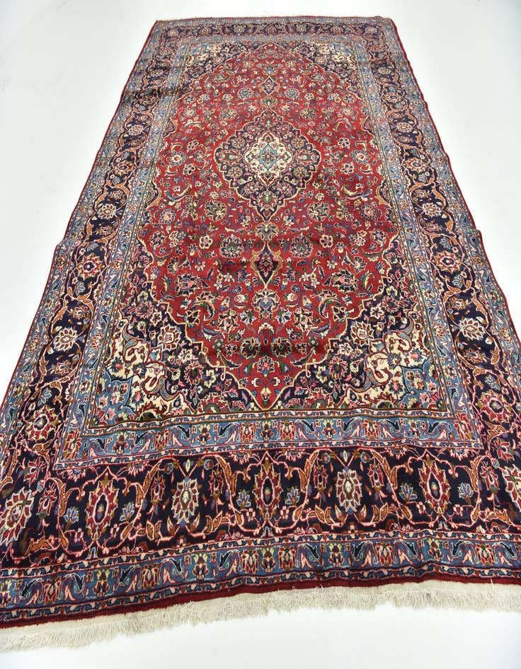 Detail image of  9' 6 x 12' 9  Hand Knotted Kashan Persian Wool Rug