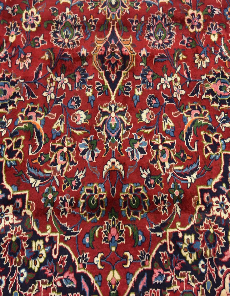 Detail image of  9' 6 x 12' 9  Hand Knotted Kashan Persian Wool Rug