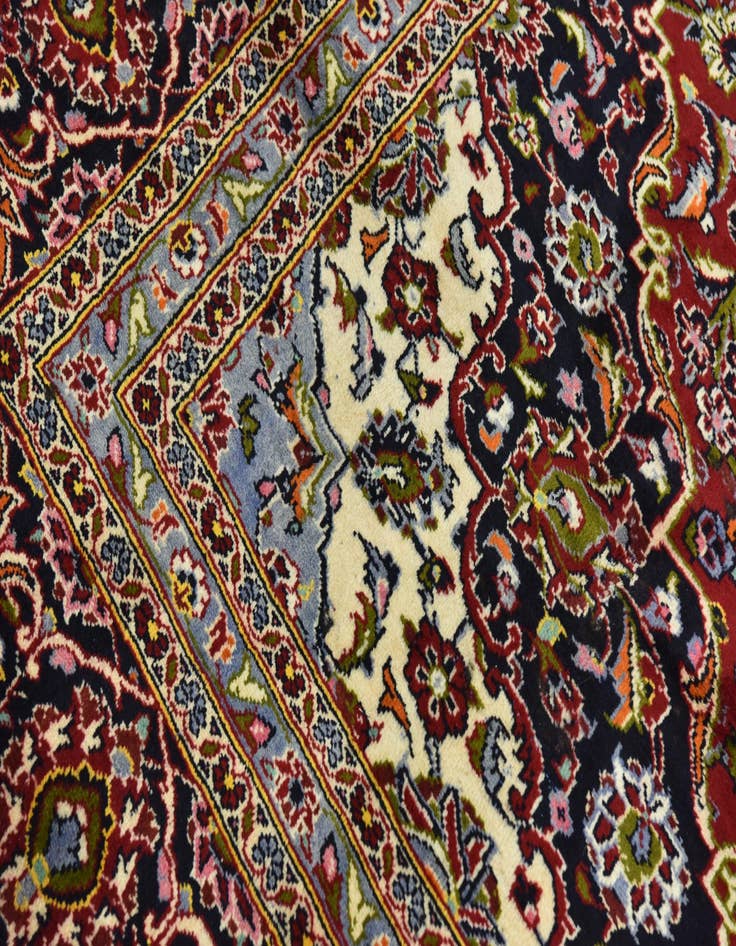 Detail image of  9' 8 x 12' 10  Hand Knotted Kashan Persian Wool Rug
