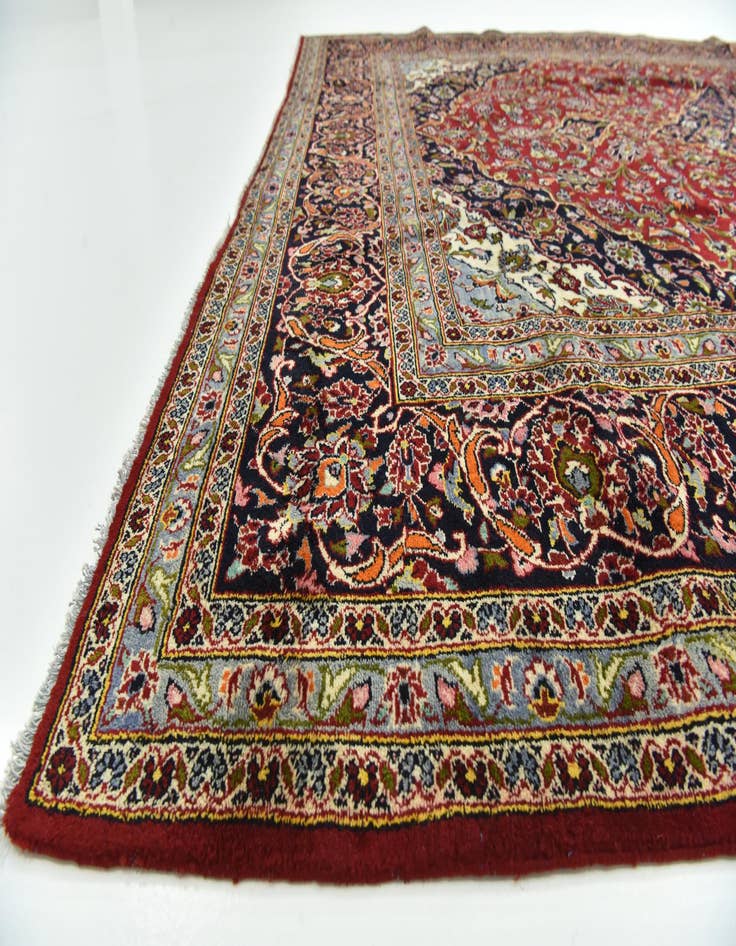 Detail image of  9' 8 x 12' 10  Hand Knotted Kashan Persian Wool Rug