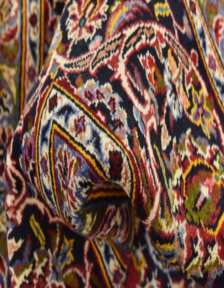 Detail image of  9' 7 x 12' 9  Hand Knotted Kashan Persian Wool Rug