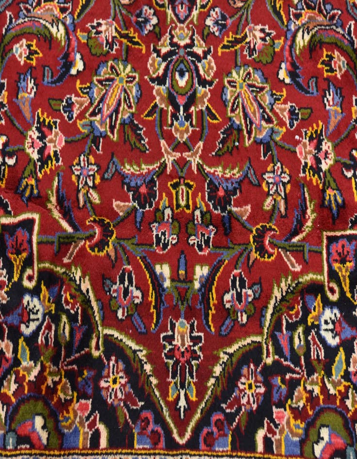 Detail image of  9' 7 x 12' 9  Hand Knotted Kashan Persian Wool Rug