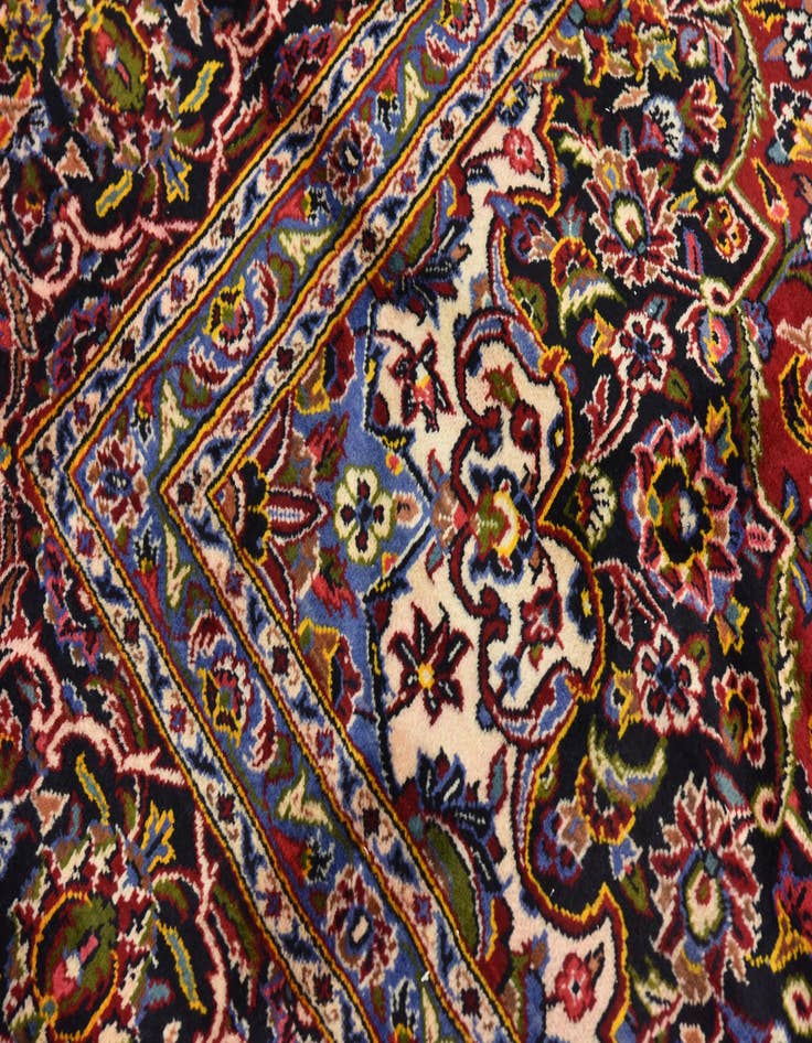 Detail image of  9' 7 x 12' 9  Hand Knotted Kashan Persian Wool Rug