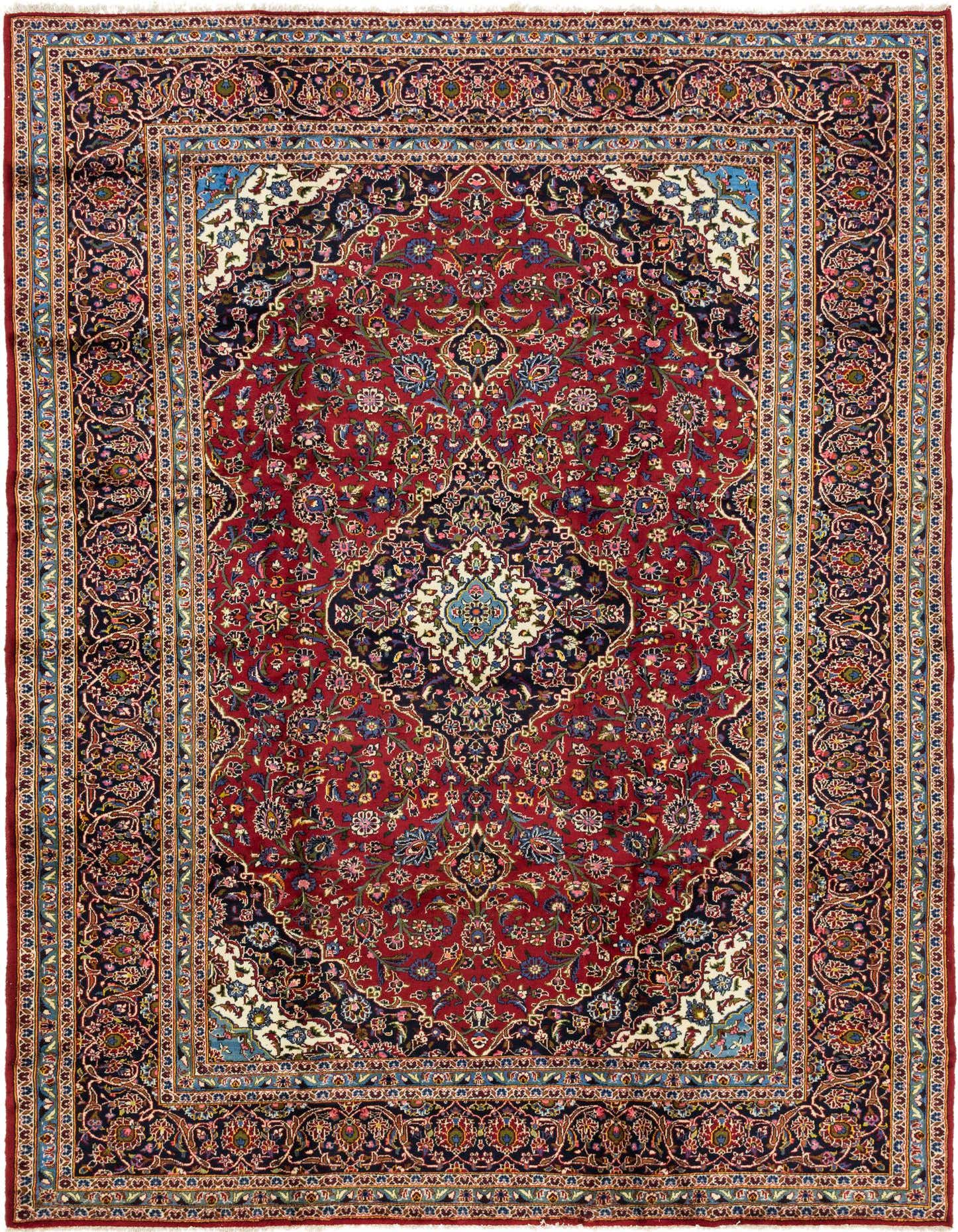 Primary image 9' 5 x 13' 2 Hand Knotted Kashan Persian Wool Rug