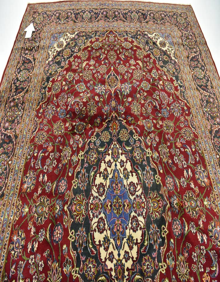 Detail image of  10' x 13' 5  Hand Knotted Kashan Persian Wool Rug