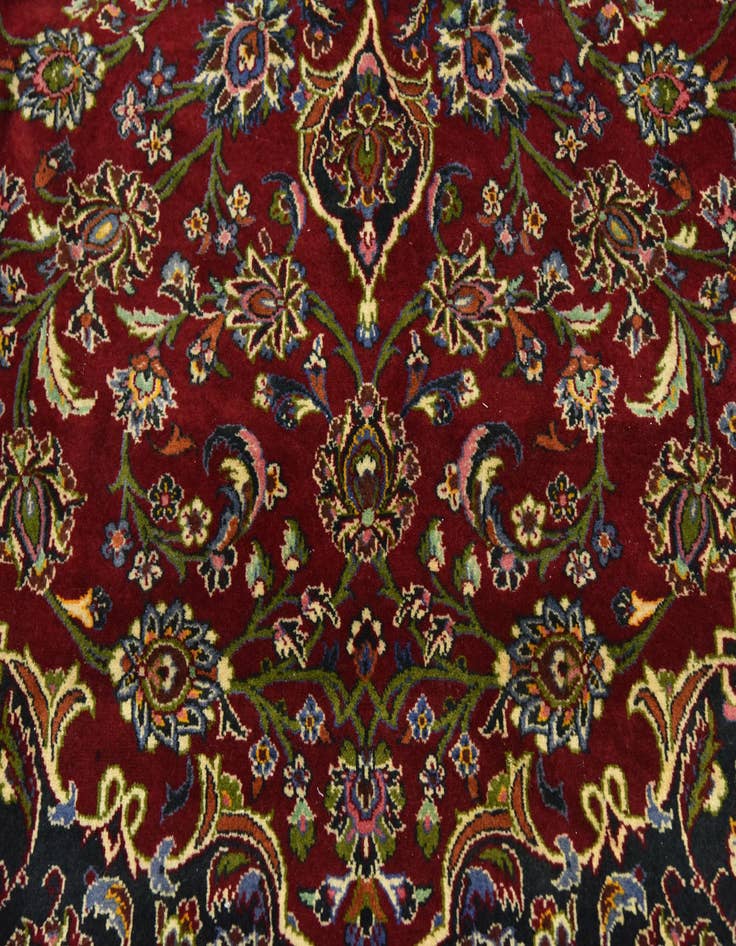 Detail image of  10' x 13' 5  Hand Knotted Kashan Persian Wool Rug