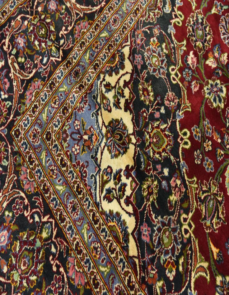 Detail image of  10' x 13' 5  Hand Knotted Kashan Persian Wool Rug