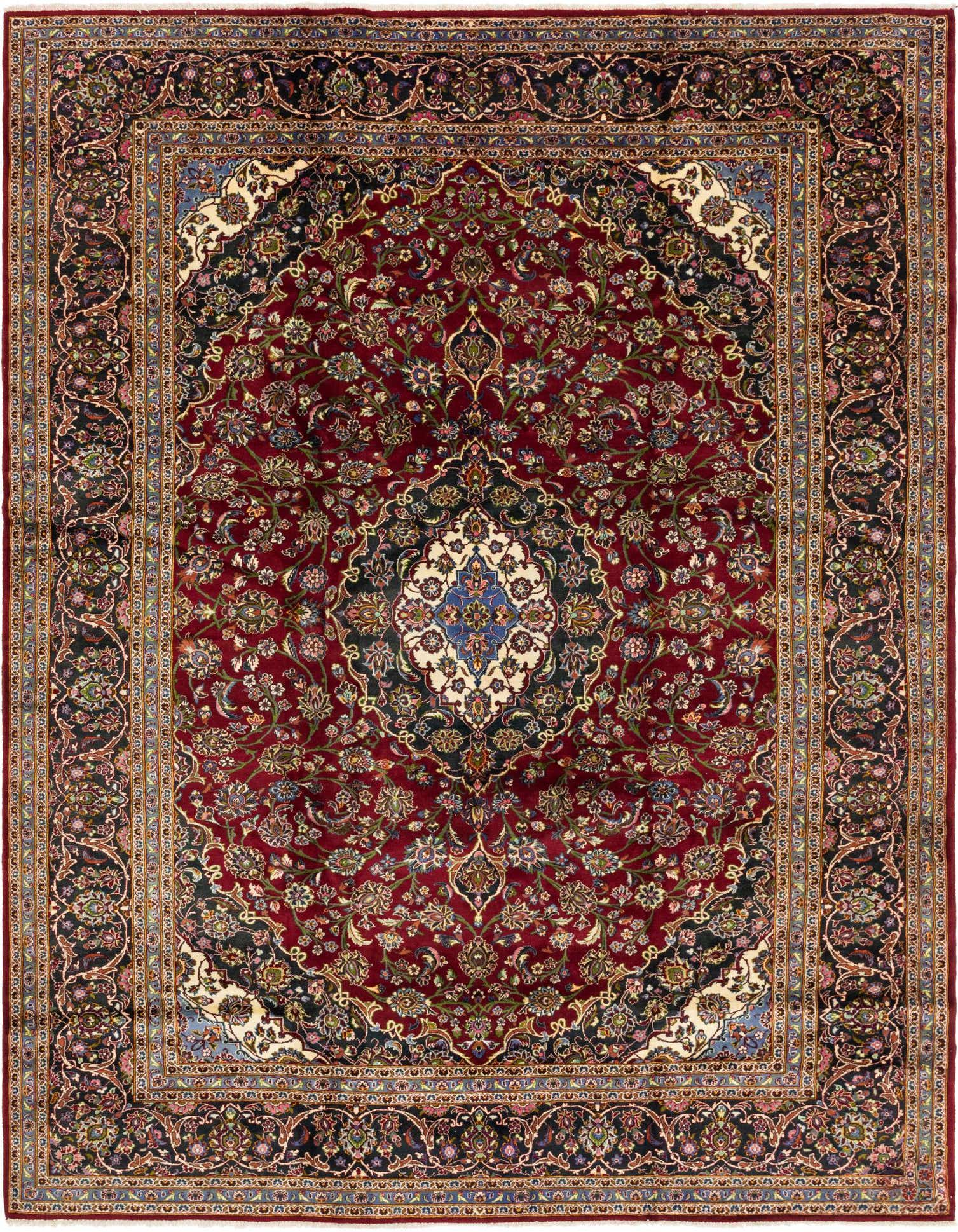 Primary image 10' x 13' 5 Hand Knotted Kashan Persian Wool Rug