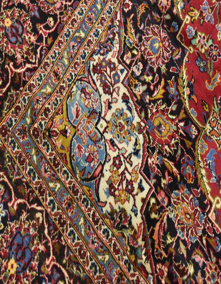 Detail image of  9' 8 x 13' 6  Hand Knotted Kashan Persian Wool Rug