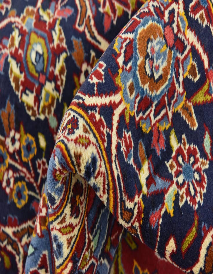 Detail image of  9' 10 x 13' 1  Hand Knotted Kashan Persian Wool Rug