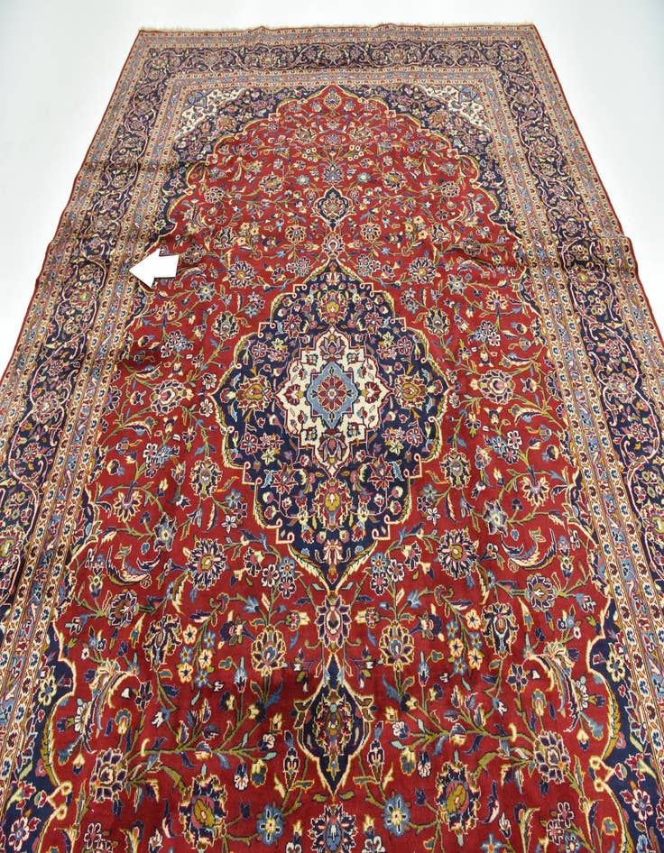 Detail image of  9' 10 x 13' 1  Hand Knotted Kashan Persian Wool Rug