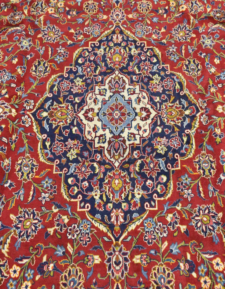 Detail image of  9' 10 x 13' 1  Hand Knotted Kashan Persian Wool Rug