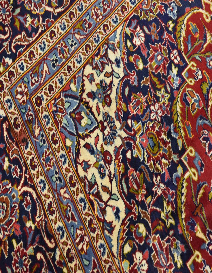 Detail image of  9' 10 x 13' 1  Hand Knotted Kashan Persian Wool Rug