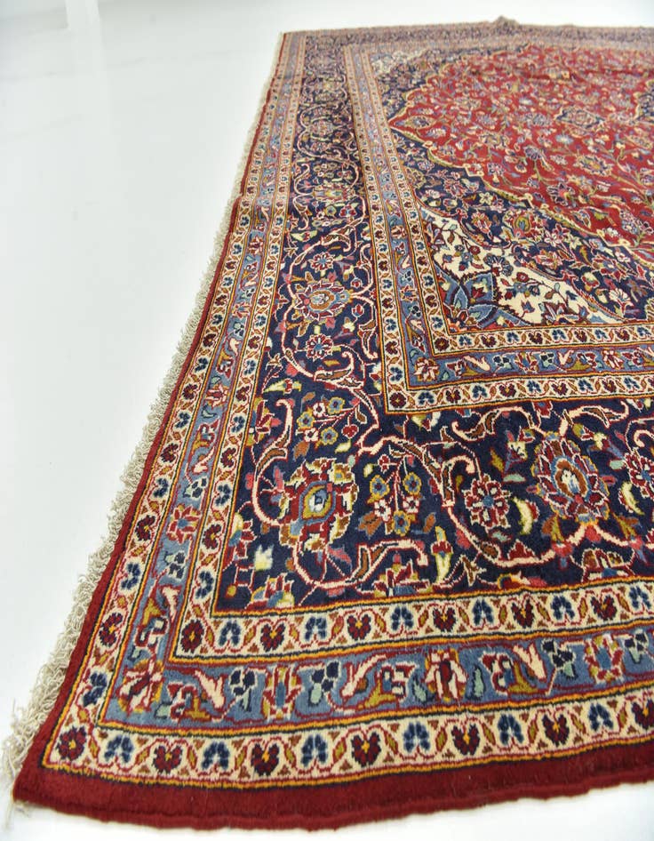 Detail image of  9' 10 x 13' 1  Hand Knotted Kashan Persian Wool Rug