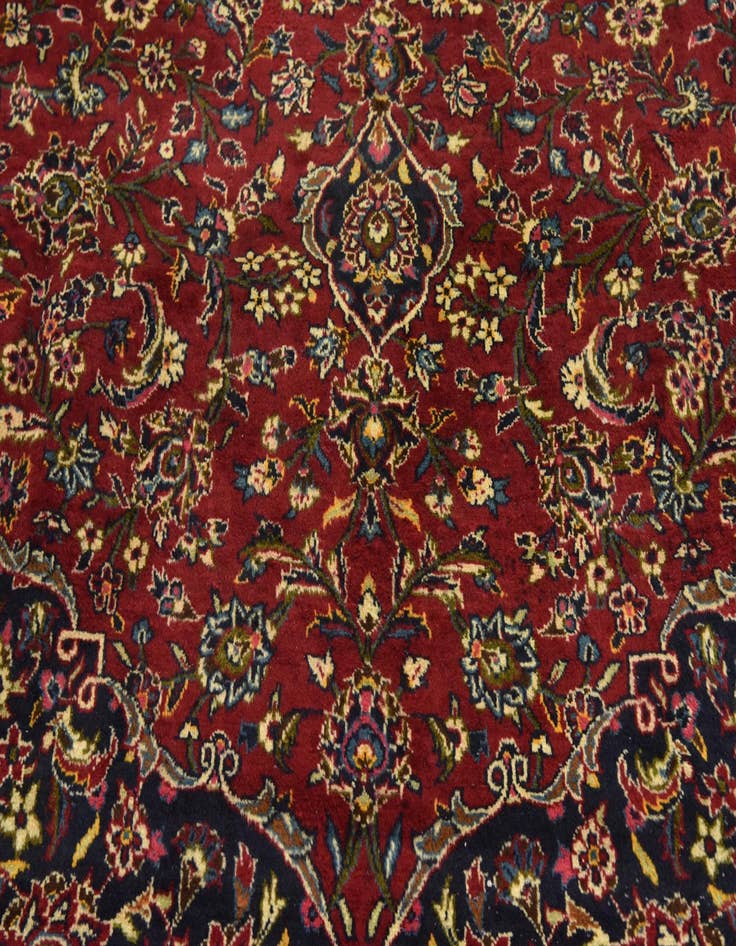 Detail image of  9' 8 x 12' 10  Hand Knotted Kashan Persian Wool Rug