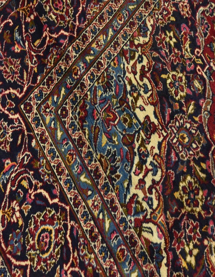 Detail image of  9' 8 x 12' 10  Hand Knotted Kashan Persian Wool Rug