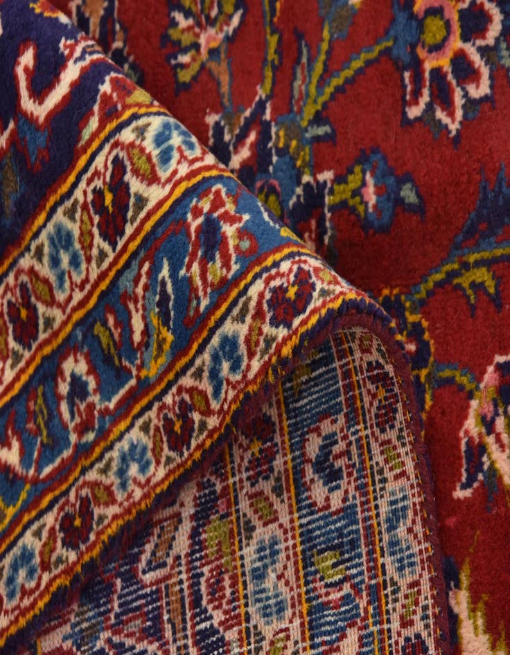 Detail image of  9' 8 x 13' 2  Hand Knotted Kashan Persian Wool Rug