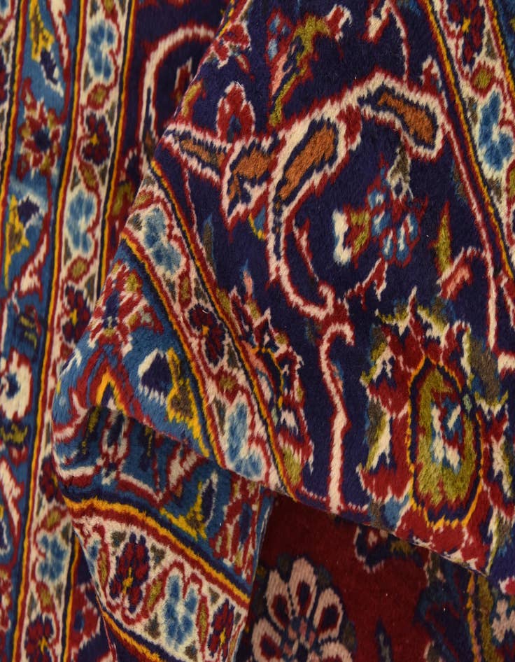 Detail image of  9' 8 x 13' 2  Hand Knotted Kashan Persian Wool Rug