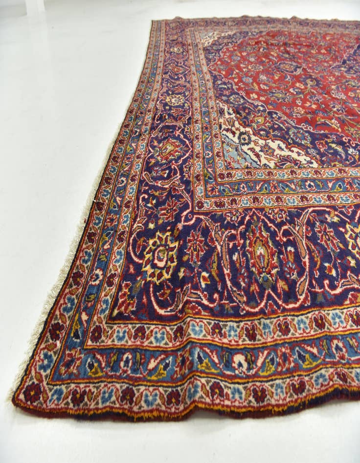 Detail image of  9' 8 x 13' 2  Hand Knotted Kashan Persian Wool Rug