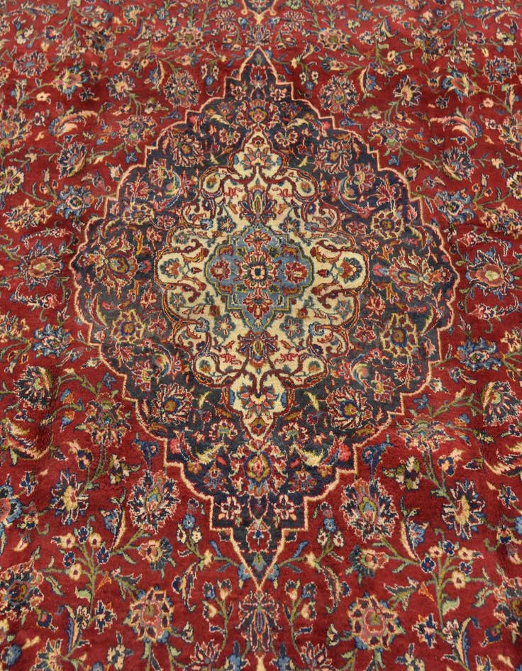 Detail image of  9' 10 x 13' 1  Hand Knotted Kashan Persian Wool Rug