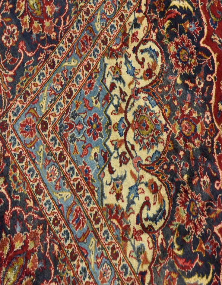 Detail image of  9' 10 x 13' 1  Hand Knotted Kashan Persian Wool Rug