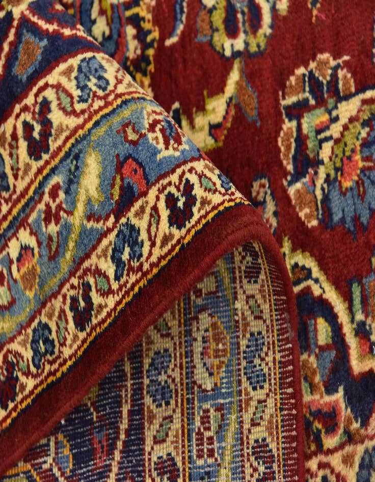 Detail image of  9' 7 x 13' 4  Hand Knotted Kashan Persian Wool Rug
