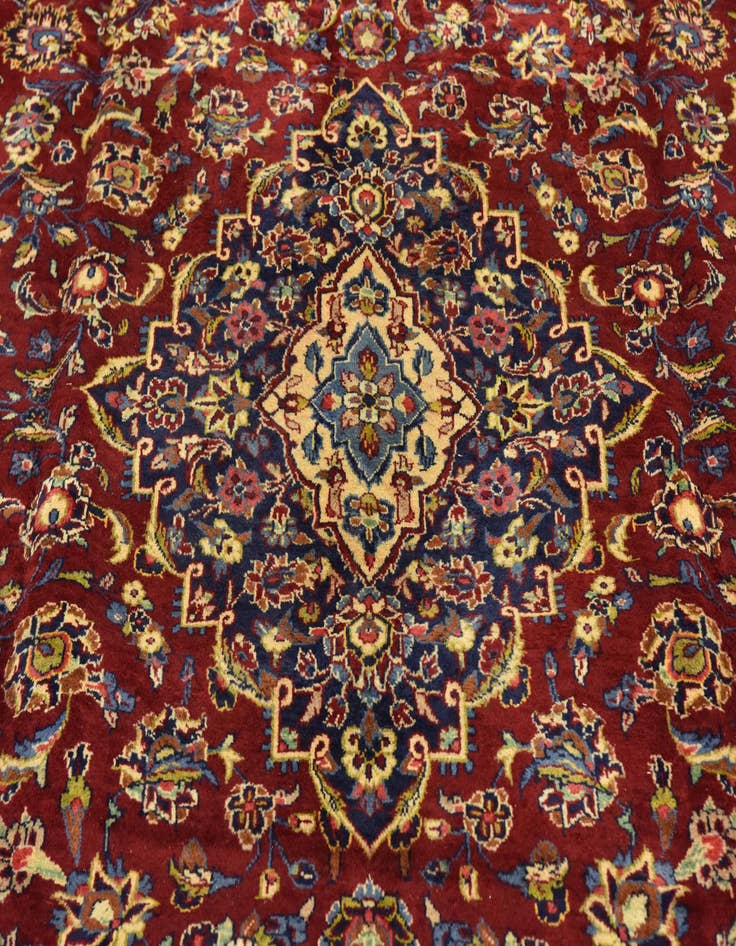 Detail image of  9' 7 x 13' 4  Hand Knotted Kashan Persian Wool Rug