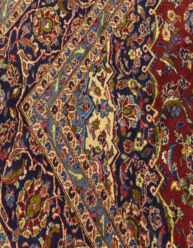 Detail image of  9' 7 x 13' 4  Hand Knotted Kashan Persian Wool Rug
