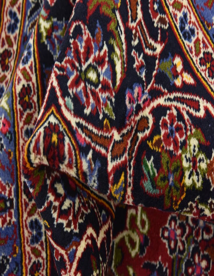 Detail image of  10' x 13' 5  Hand Knotted Kashan Persian Wool Rug