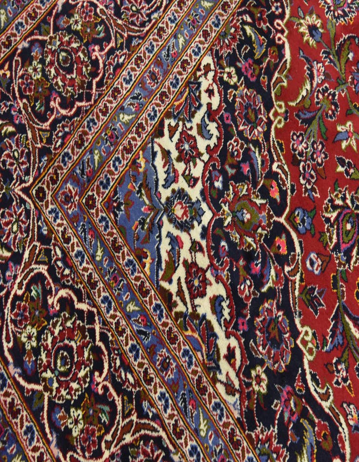 Detail image of  10' x 13' 5  Hand Knotted Kashan Persian Wool Rug