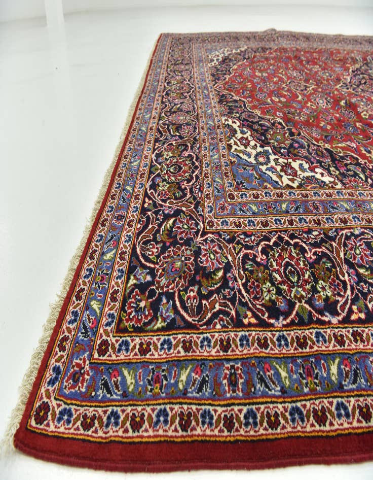 Detail image of  10' x 13' 5  Hand Knotted Kashan Persian Wool Rug