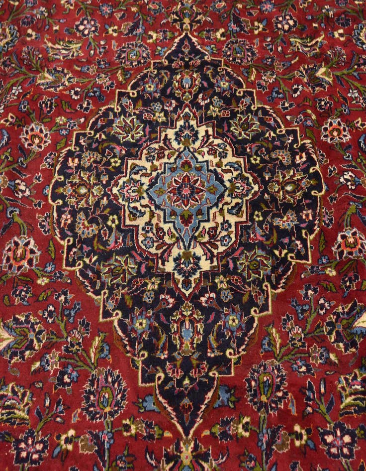 Detail image of  10' x 12' 7  Hand Knotted Kashan Persian Wool Rug