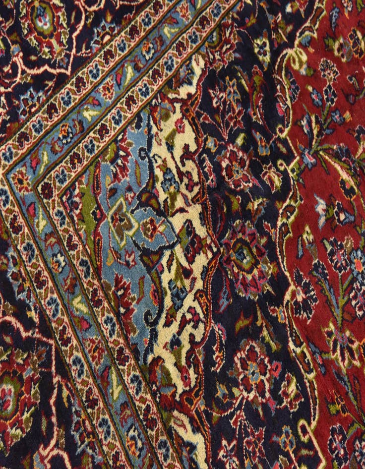 Detail image of  10' x 12' 7  Hand Knotted Kashan Persian Wool Rug